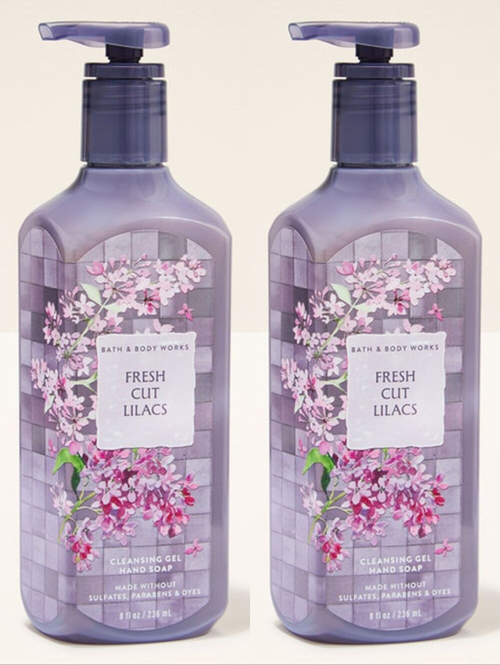 Bath & Body Works Fresh Cut Lilacs Cleansing Gel Hand Soap Set of 2 New RARE